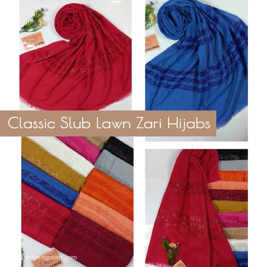 Cashmere Slub Lawn Zari Hijab Scarf