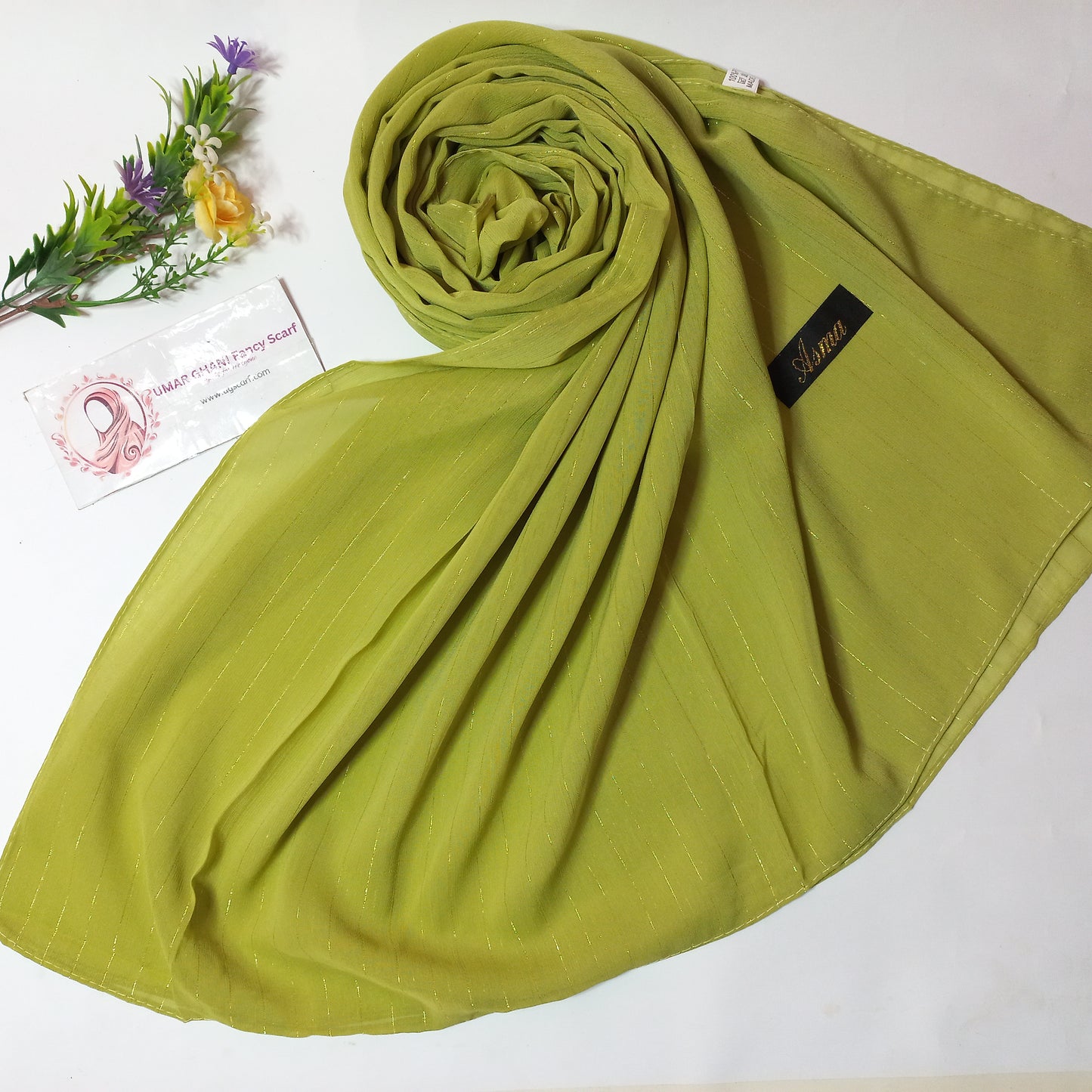 Imported Plain Georgette Glitter Lining Hijab Scarf