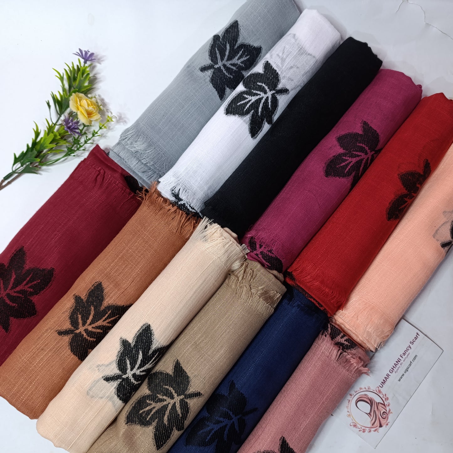 Imported Turkish Plain Fancy Embossed Hijab Scarf