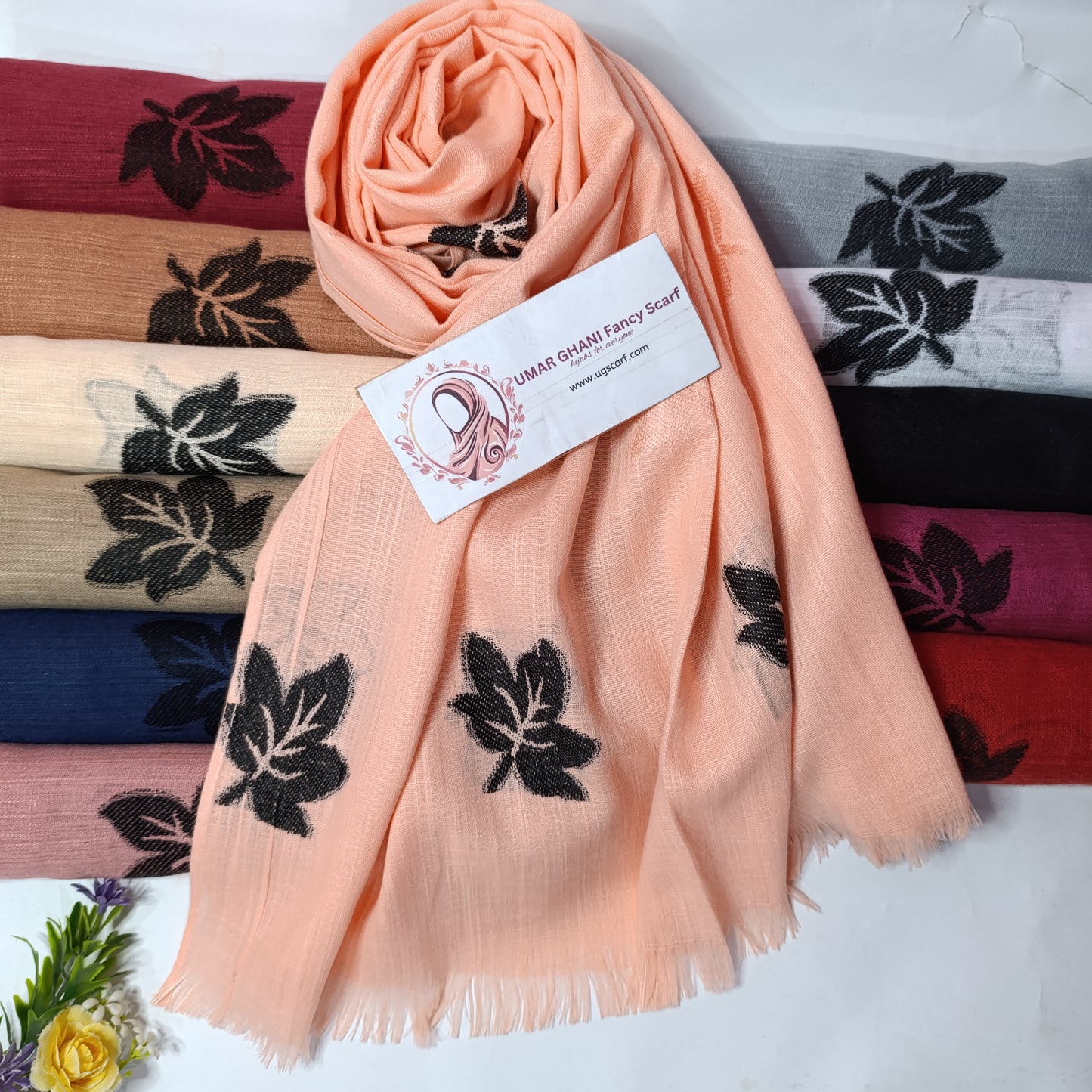 Imported Turkish Plain Fancy Embossed Hijab Scarf