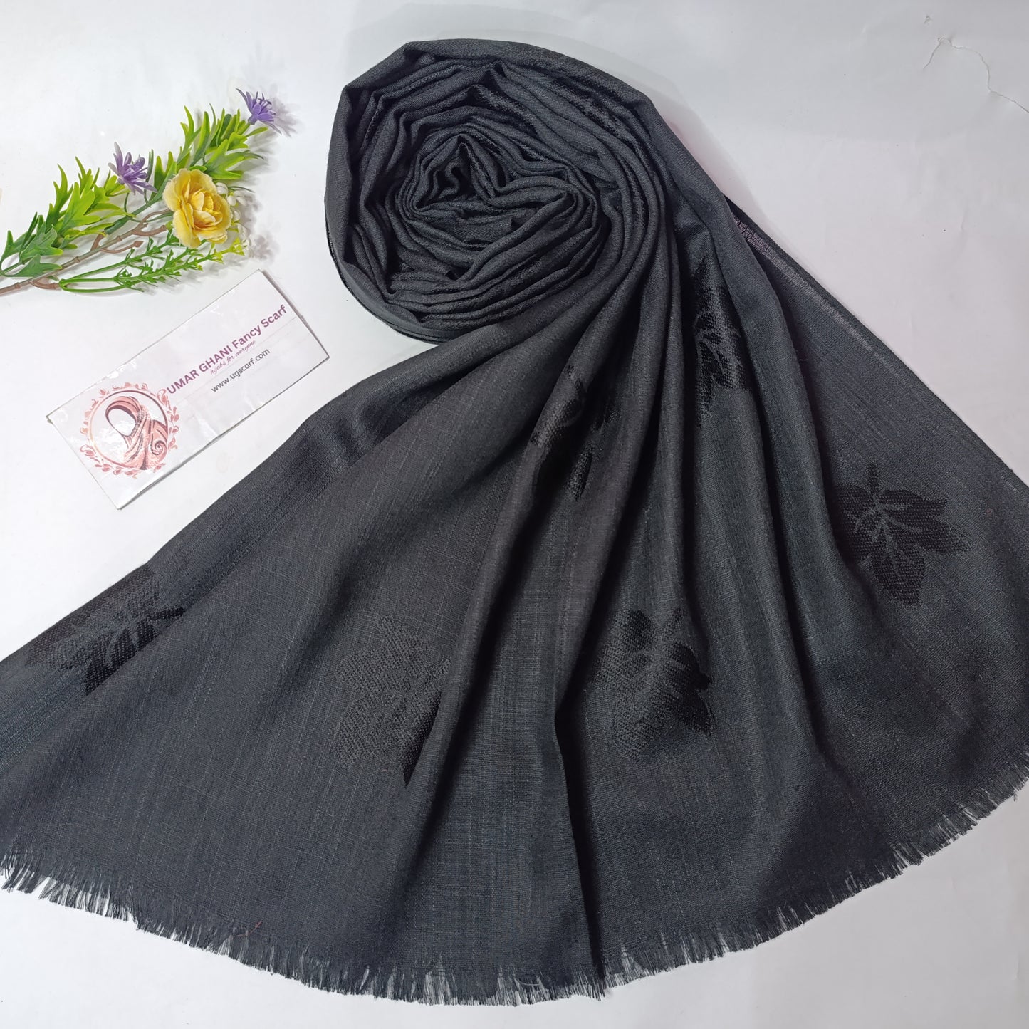 Imported Turkish Plain Fancy Embossed Hijab Scarf