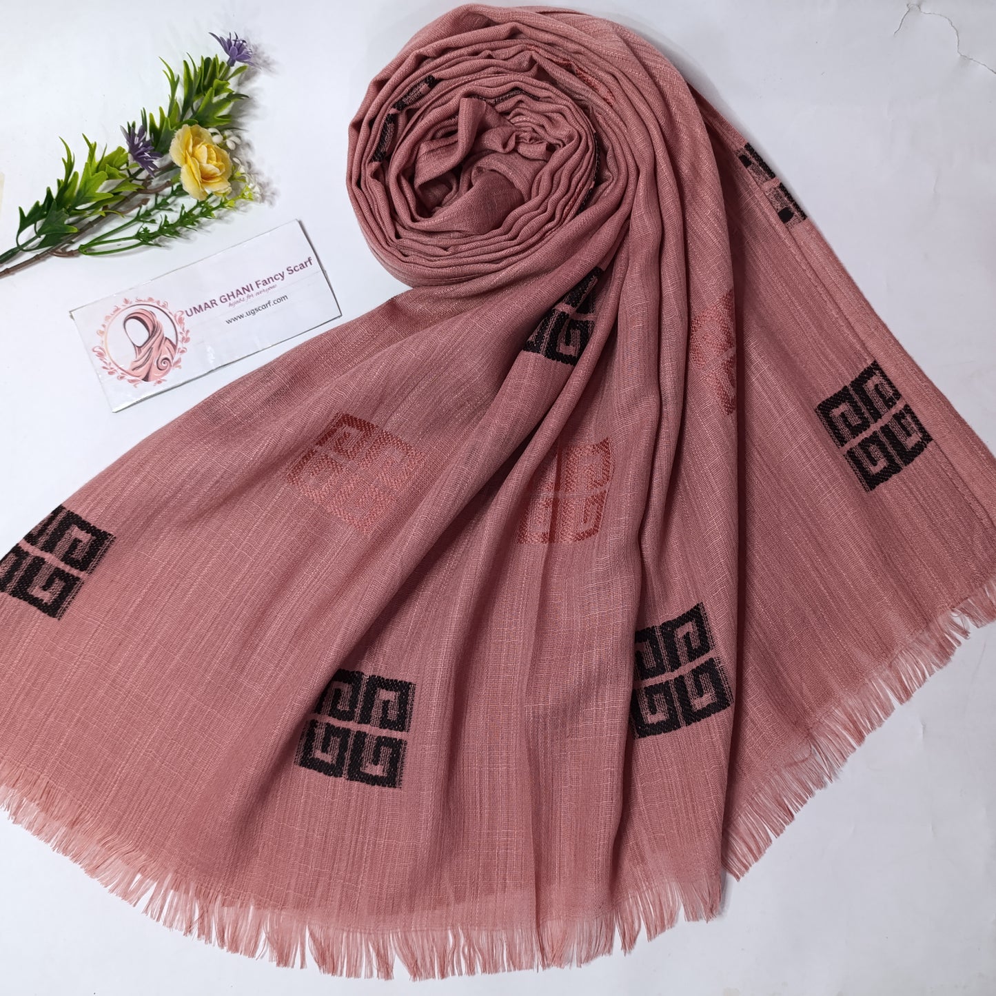 Imported Turkish Plain Fancy Embossed Hijab Scarf