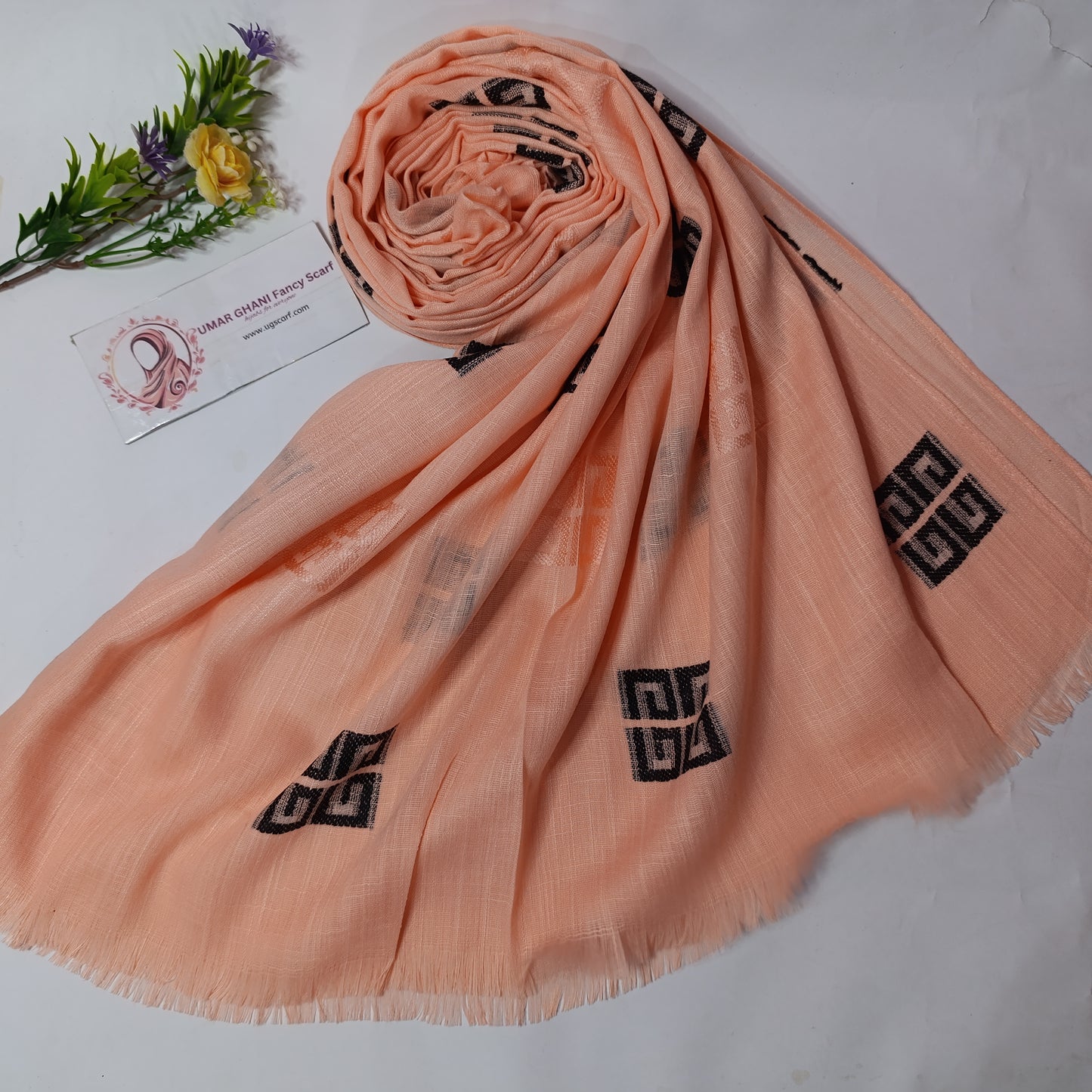 Imported Turkish Plain Fancy Embossed Hijab Scarf