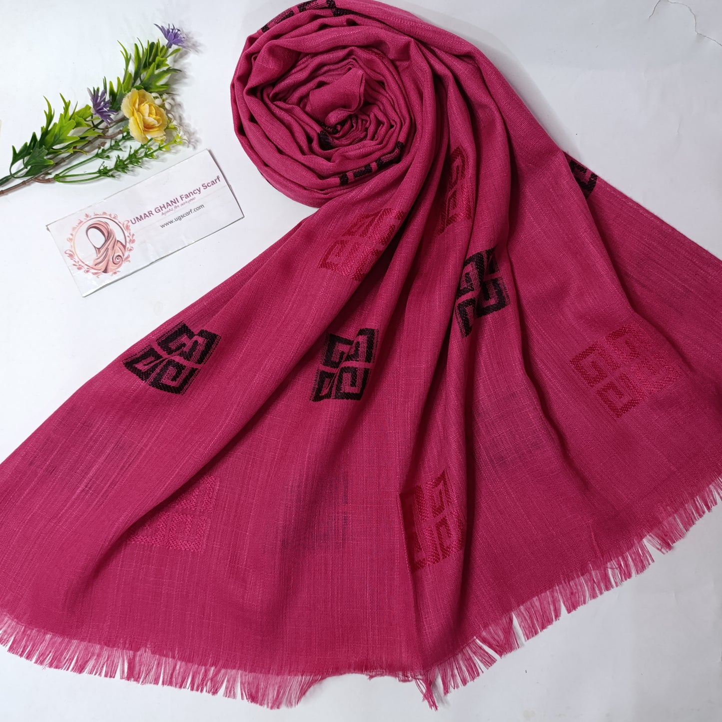 Imported Turkish Plain Fancy Embossed Hijab Scarf