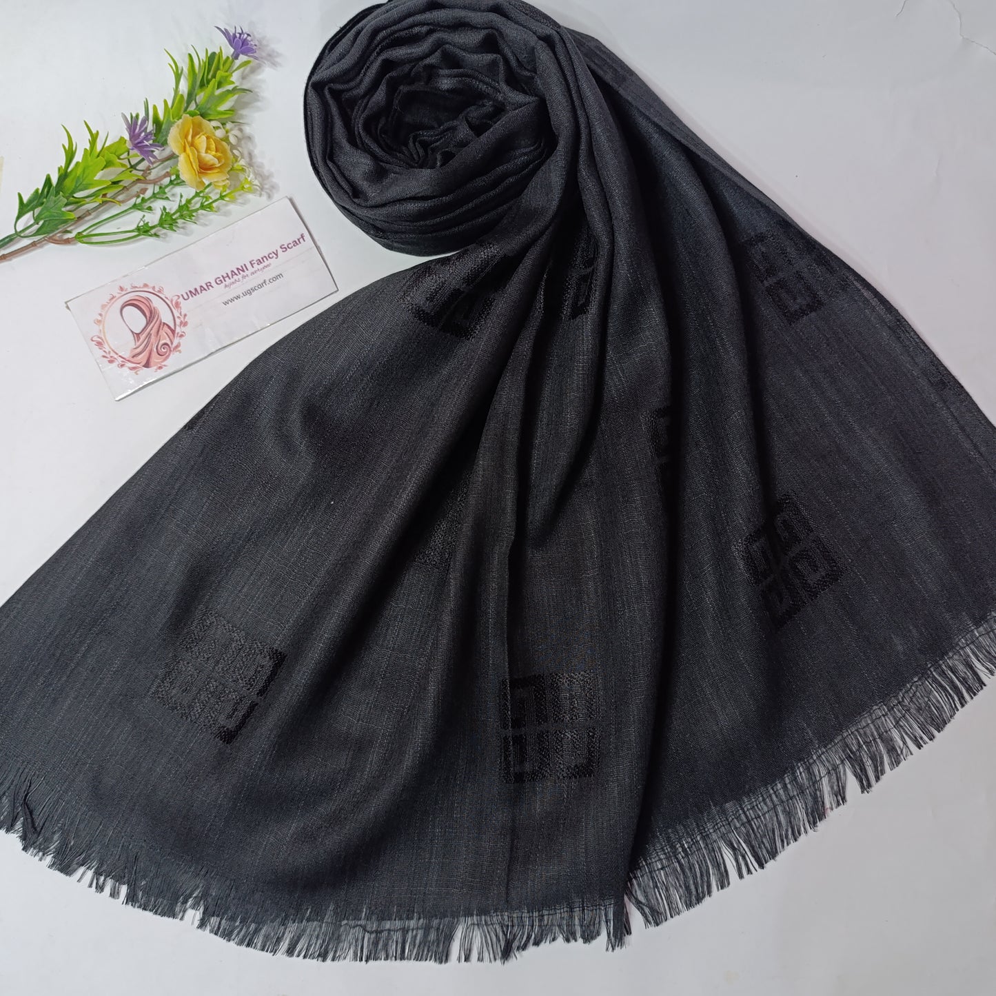 Imported Turkish Plain Fancy Embossed Hijab Scarf