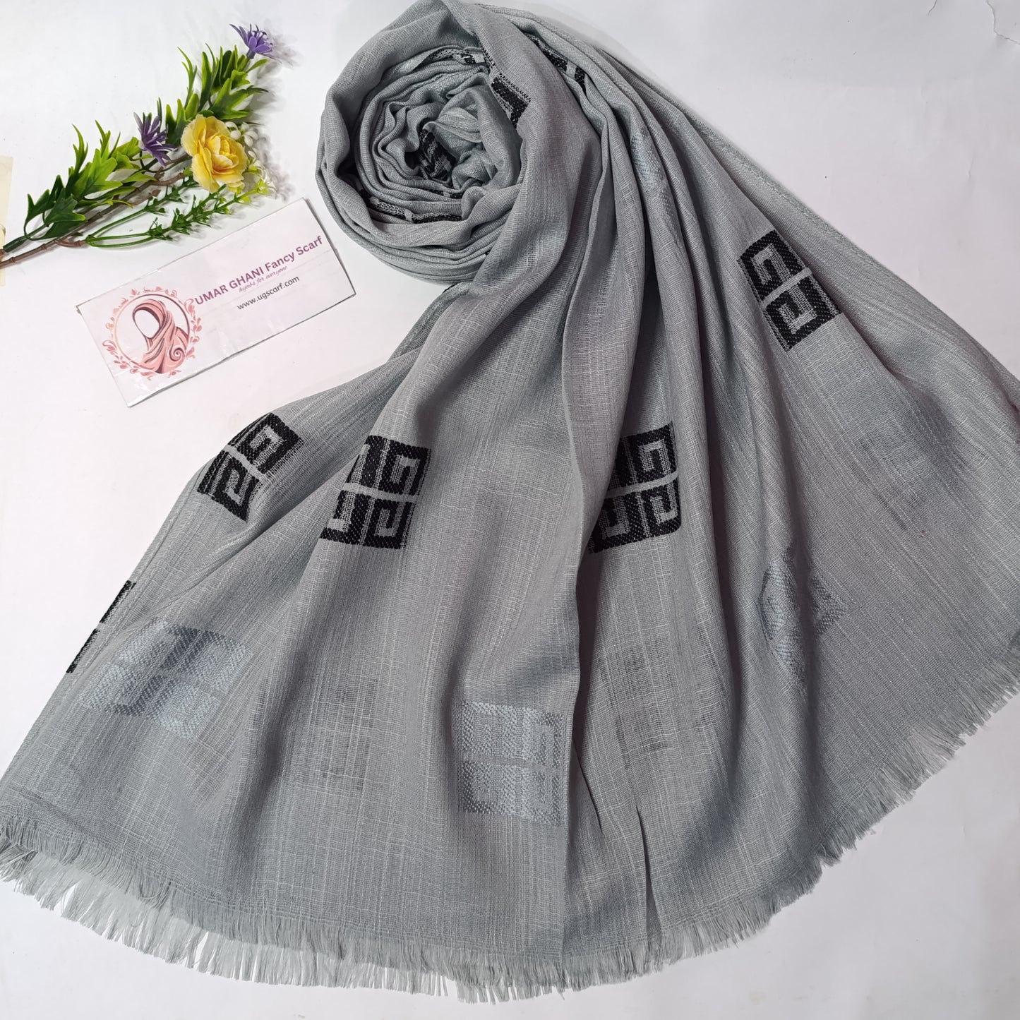 Imported Turkish Plain Fancy Embossed Hijab Scarf