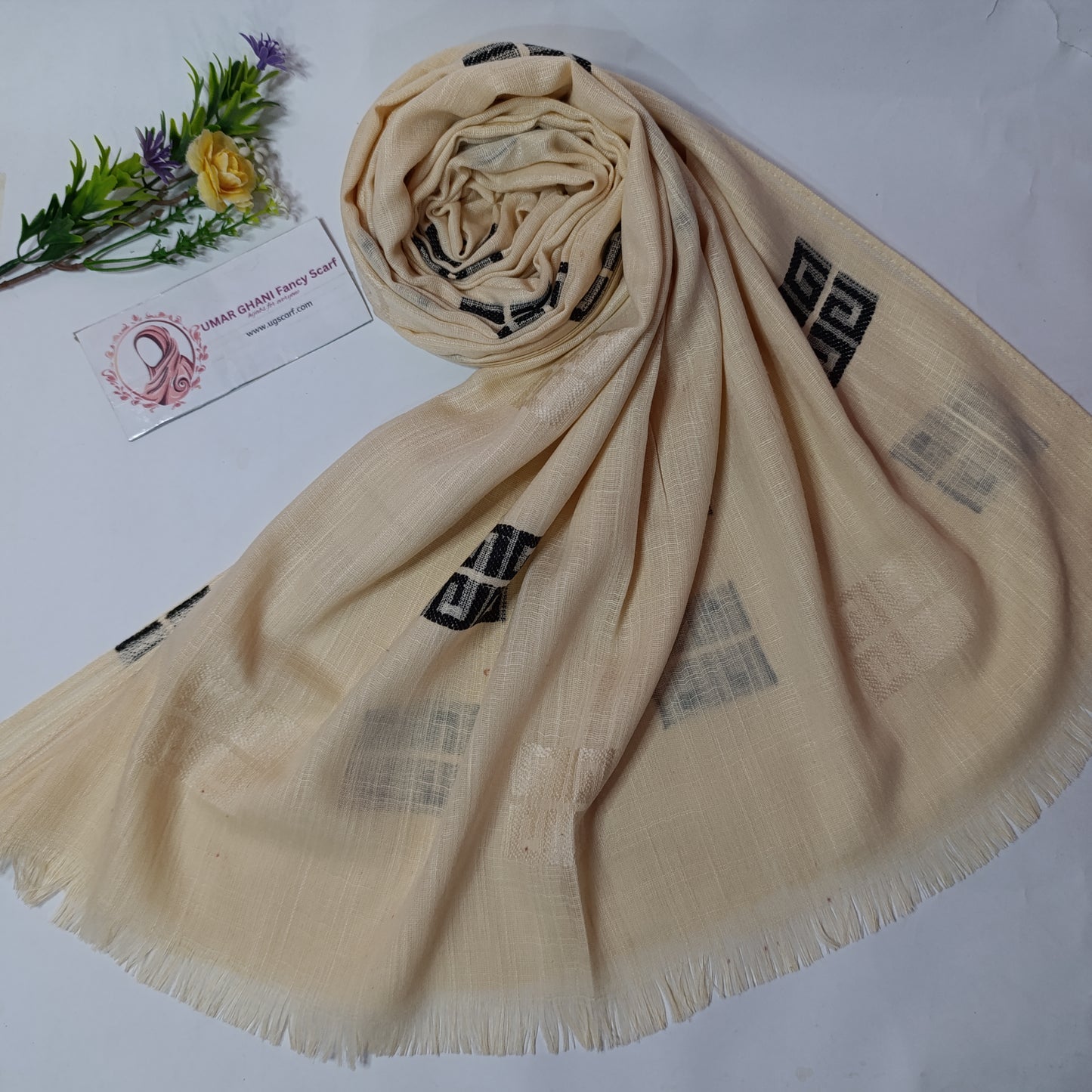 Imported Turkish Plain Fancy Embossed Hijab Scarf