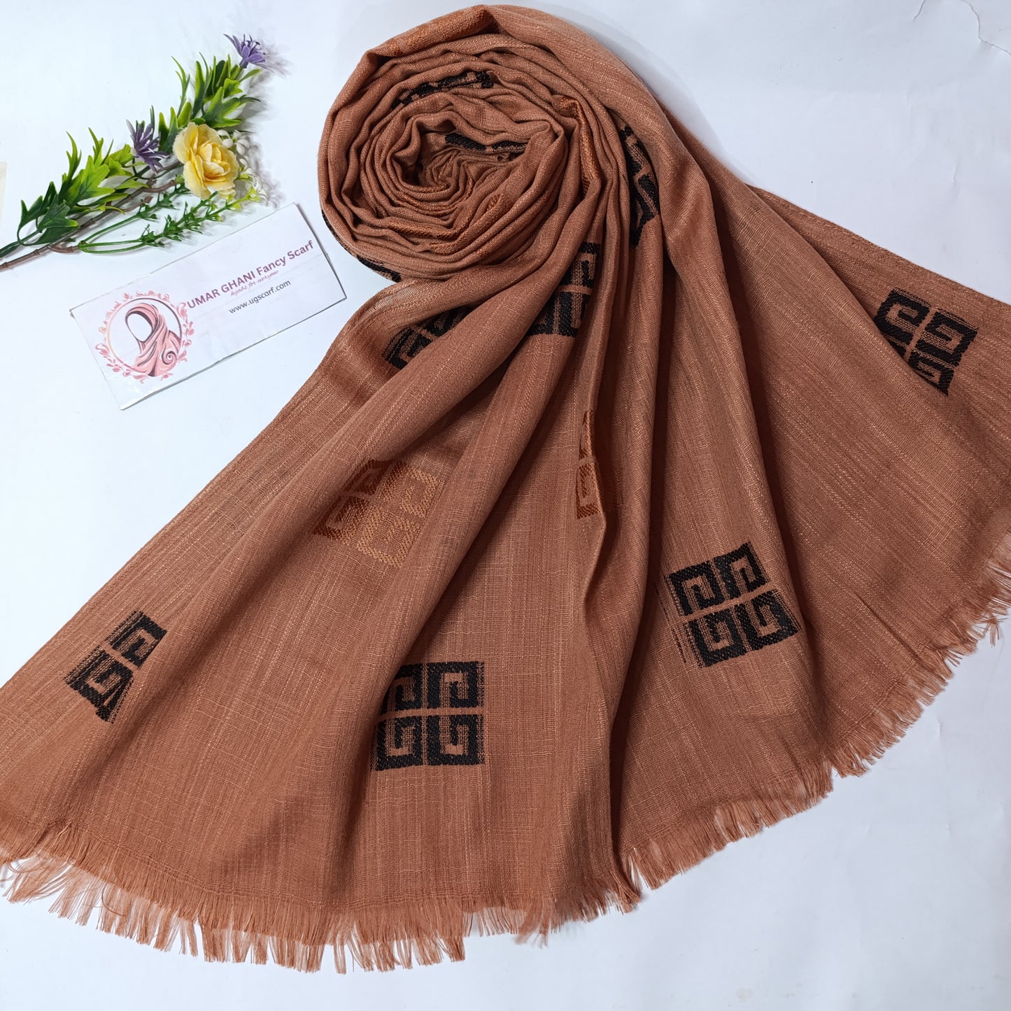 Imported Turkish Plain Fancy Embossed Hijab Scarf