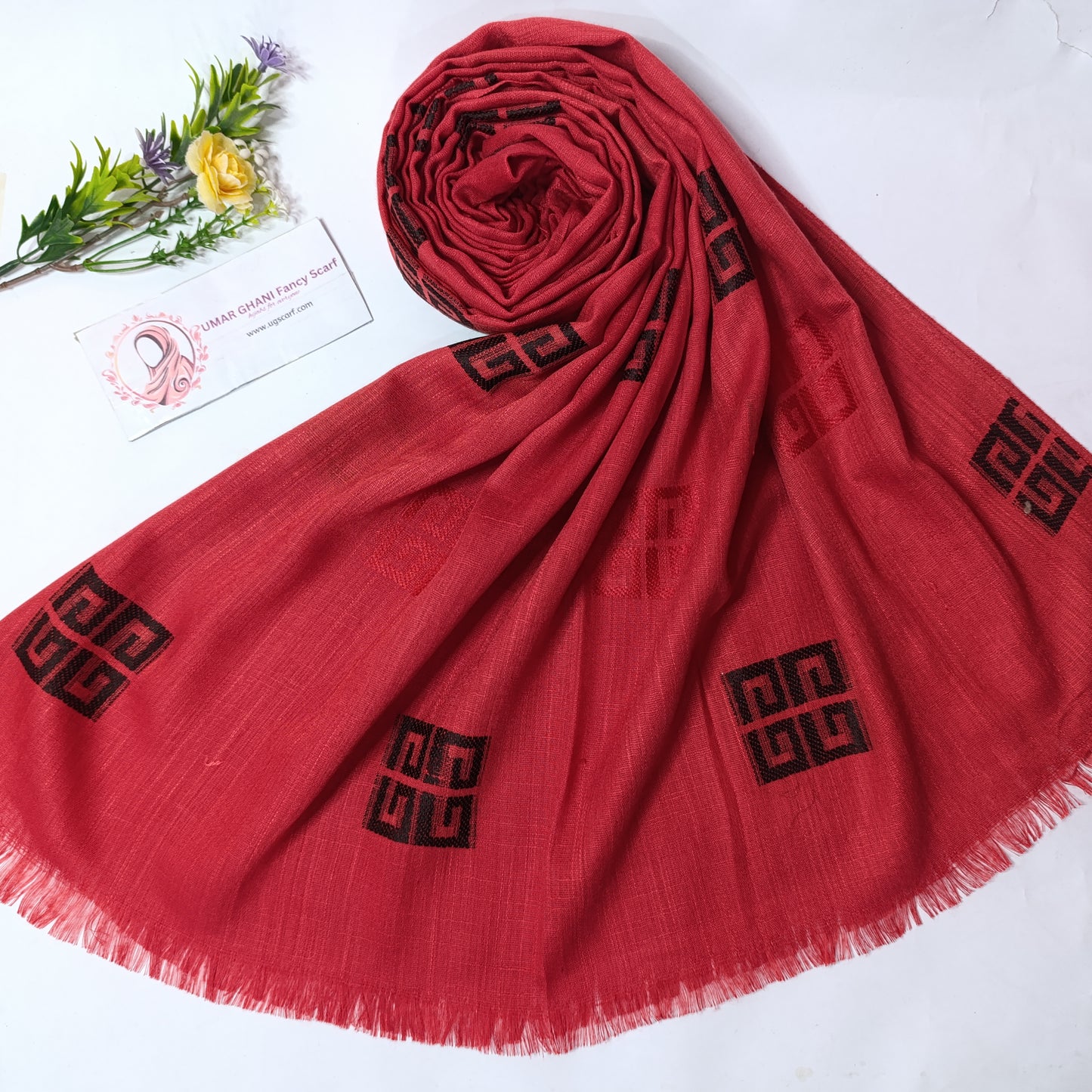 Imported Turkish Plain Fancy Embossed Hijab Scarf