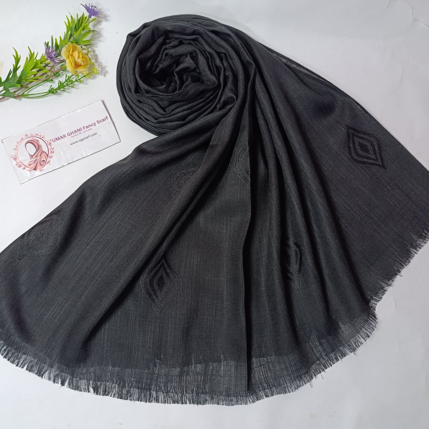 Imported Turkish Plain Fancy Embossed Hijab Scarf