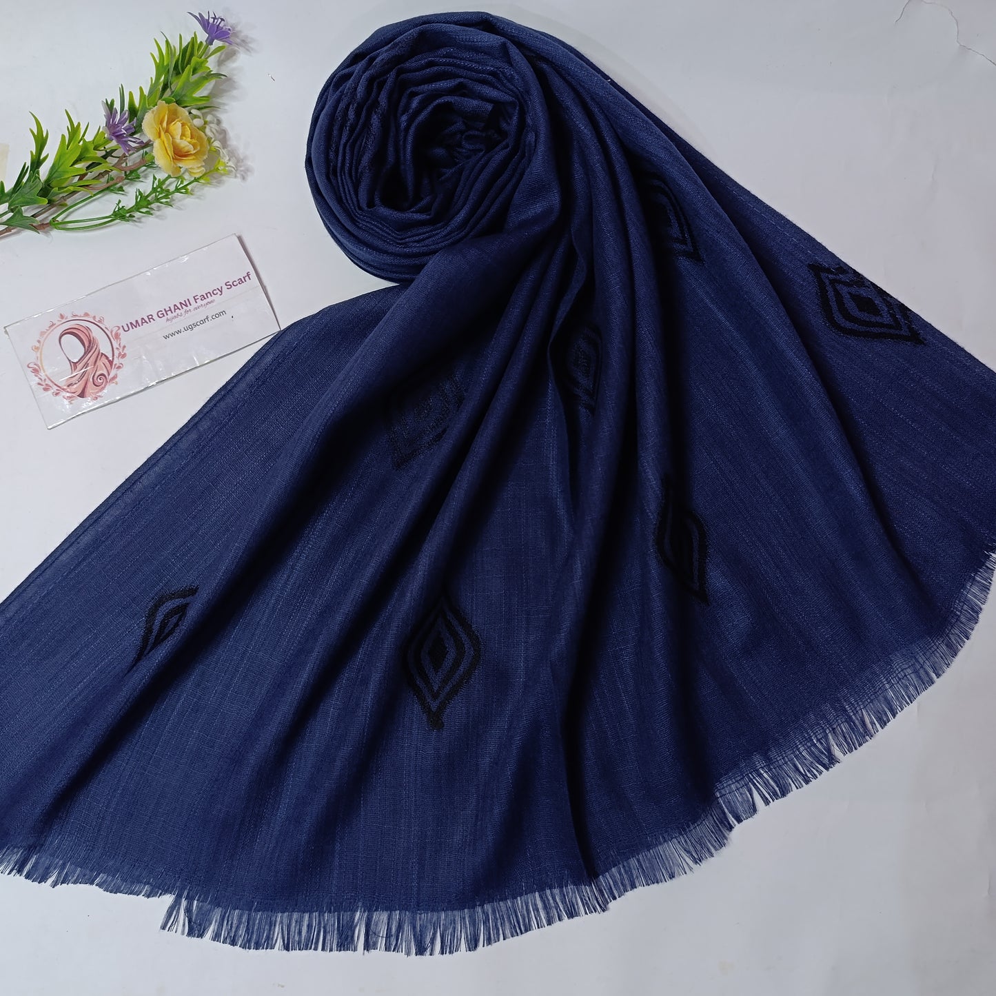 Imported Turkish Plain Fancy Embossed Hijab Scarf