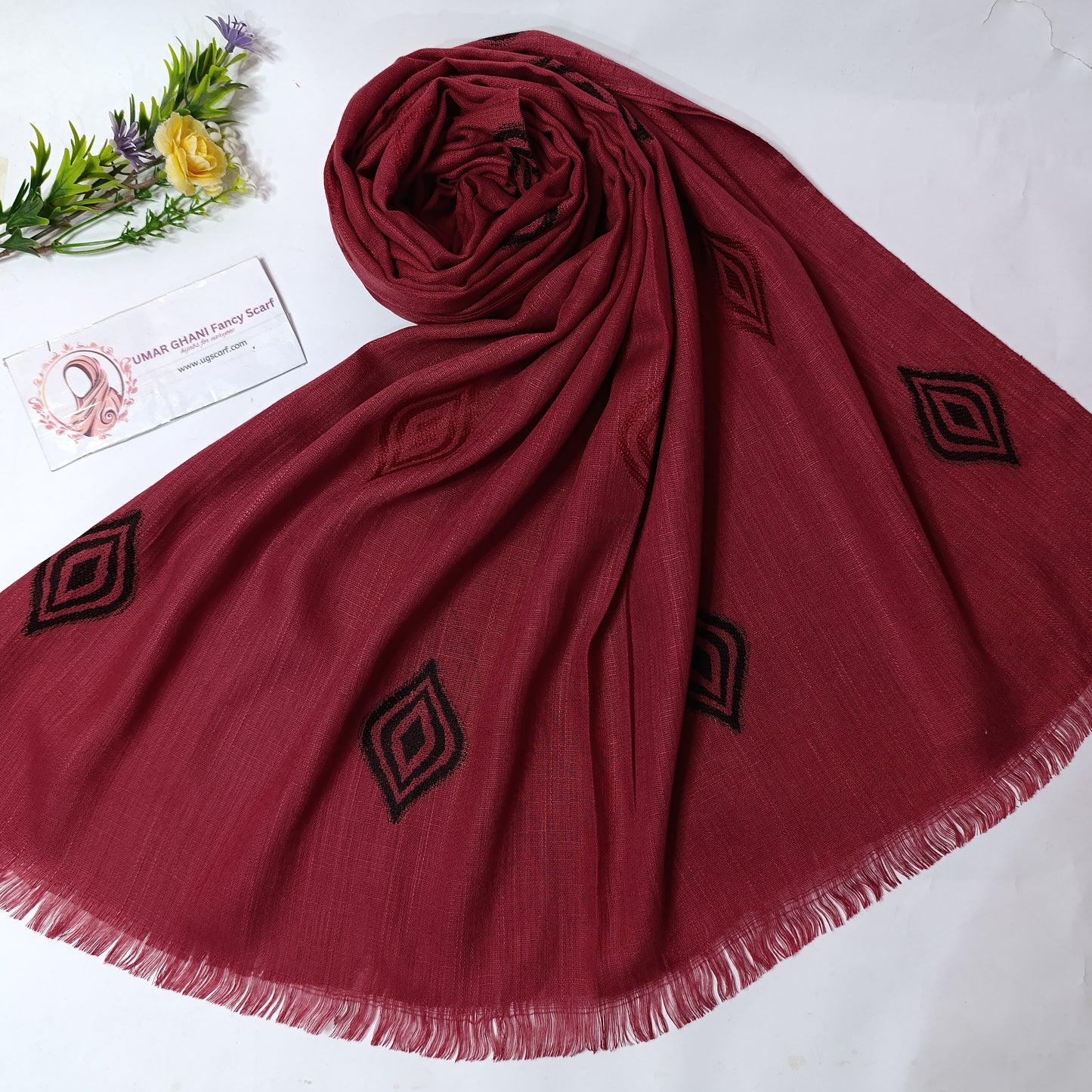 Imported Turkish Plain Fancy Embossed Hijab Scarf