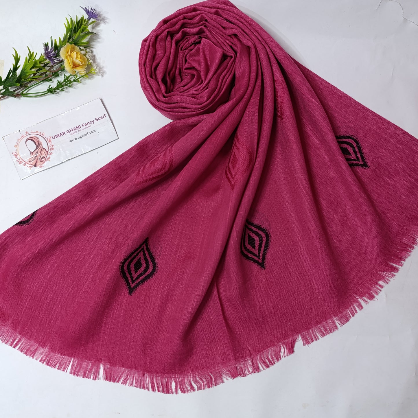 Imported Turkish Plain Fancy Embossed Hijab Scarf