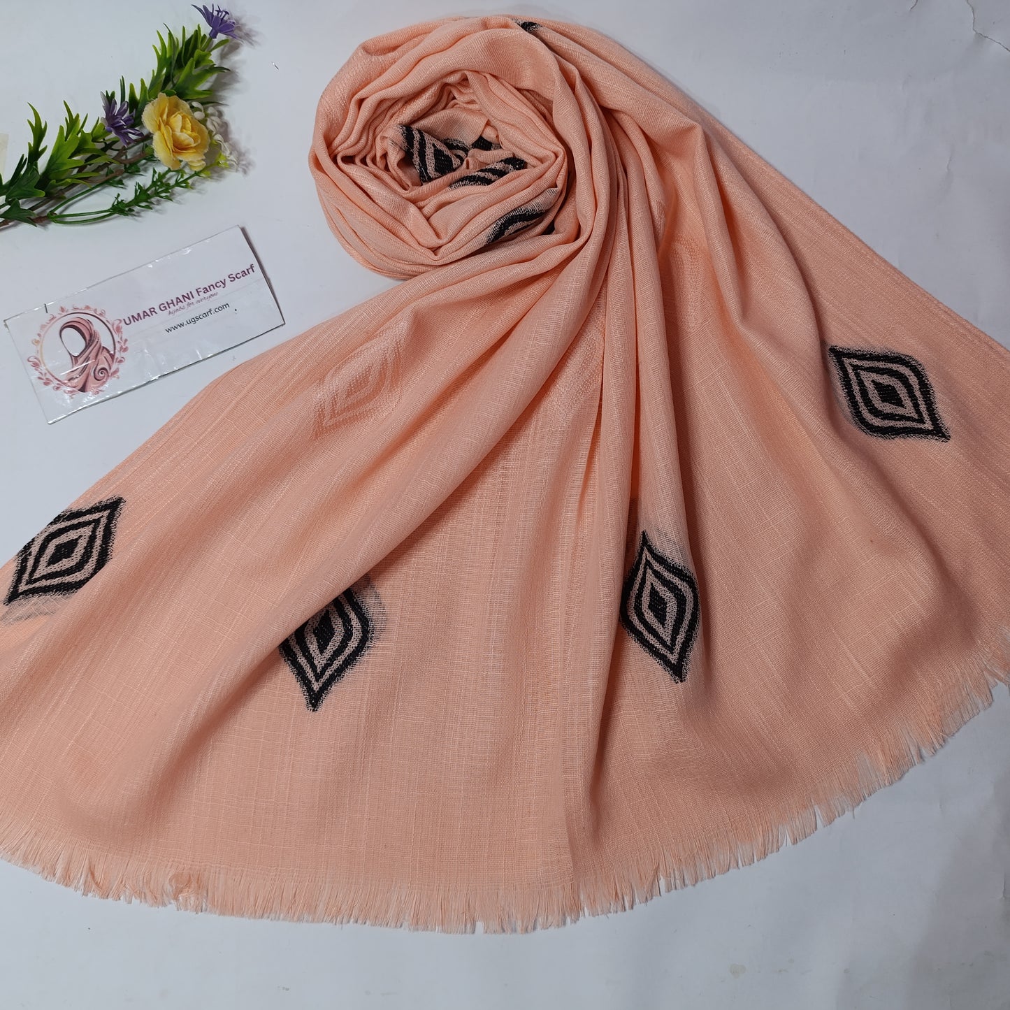 Imported Turkish Plain Fancy Embossed Hijab Scarf