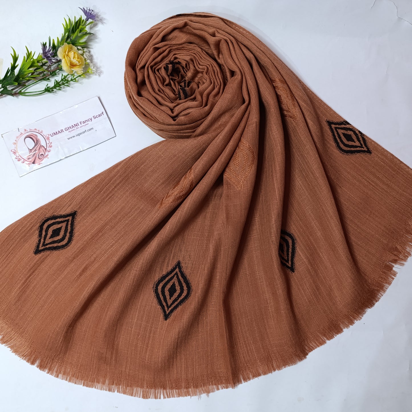 Imported Turkish Plain Fancy Embossed Hijab Scarf