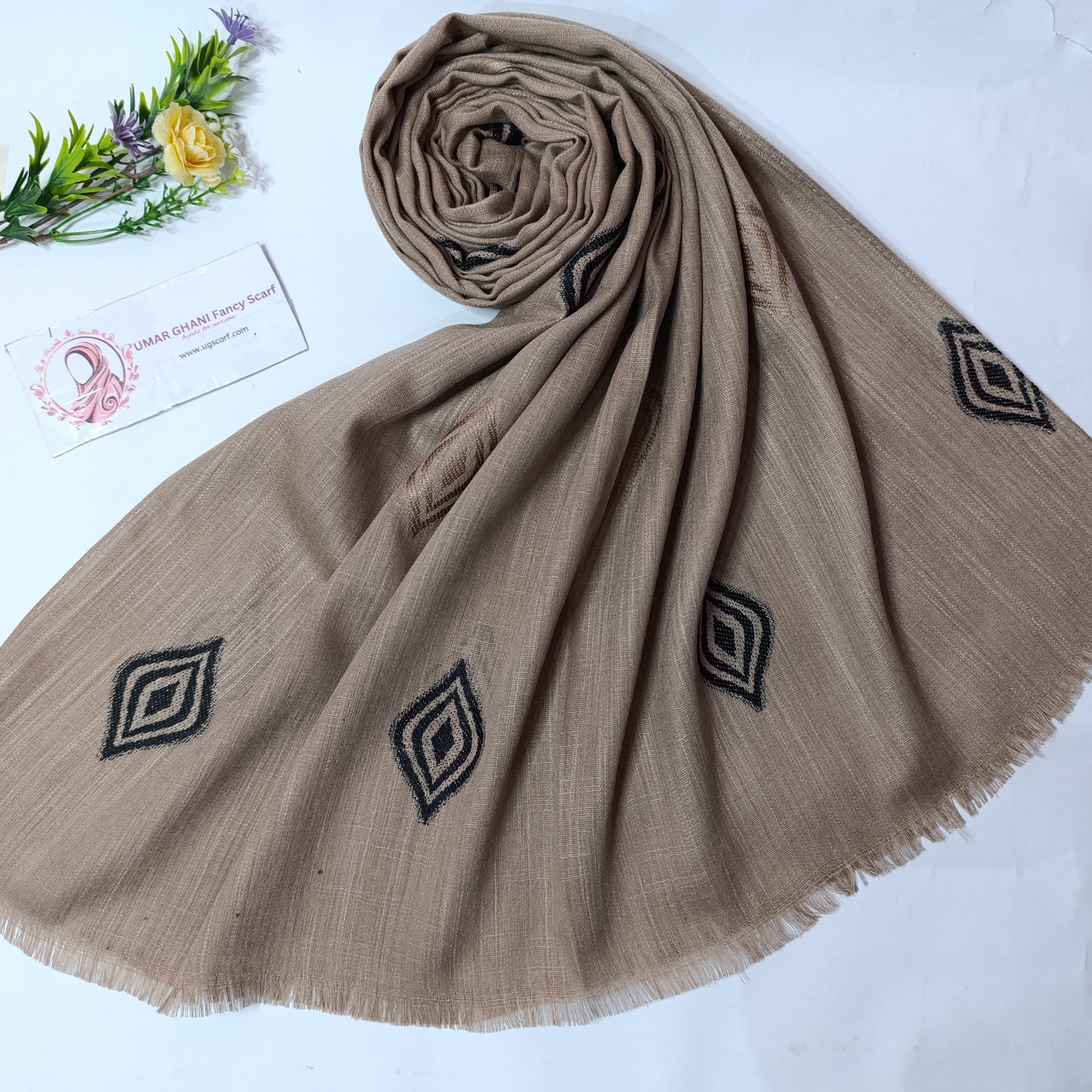 Imported Turkish Plain Fancy Embossed Hijab Scarf