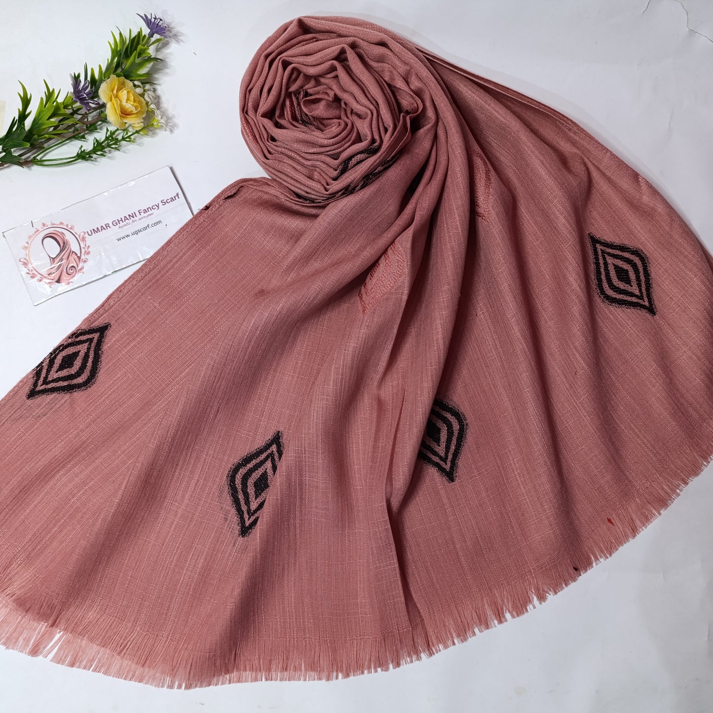 Imported Turkish Plain Fancy Embossed Hijab Scarf