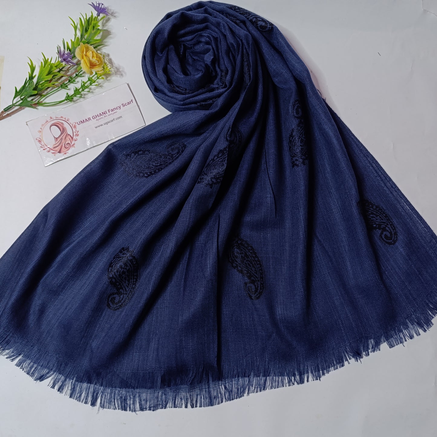 Imported Turkish Plain Fancy Embossed Hijab Scarf