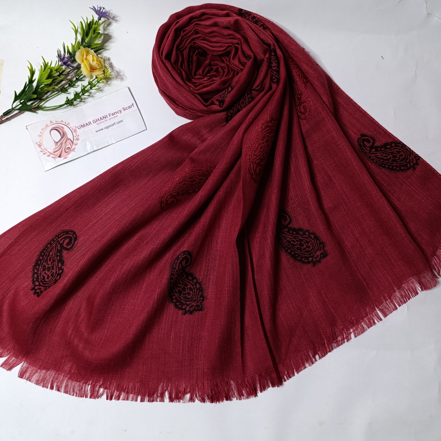 Imported Turkish Plain Fancy Embossed Hijab Scarf