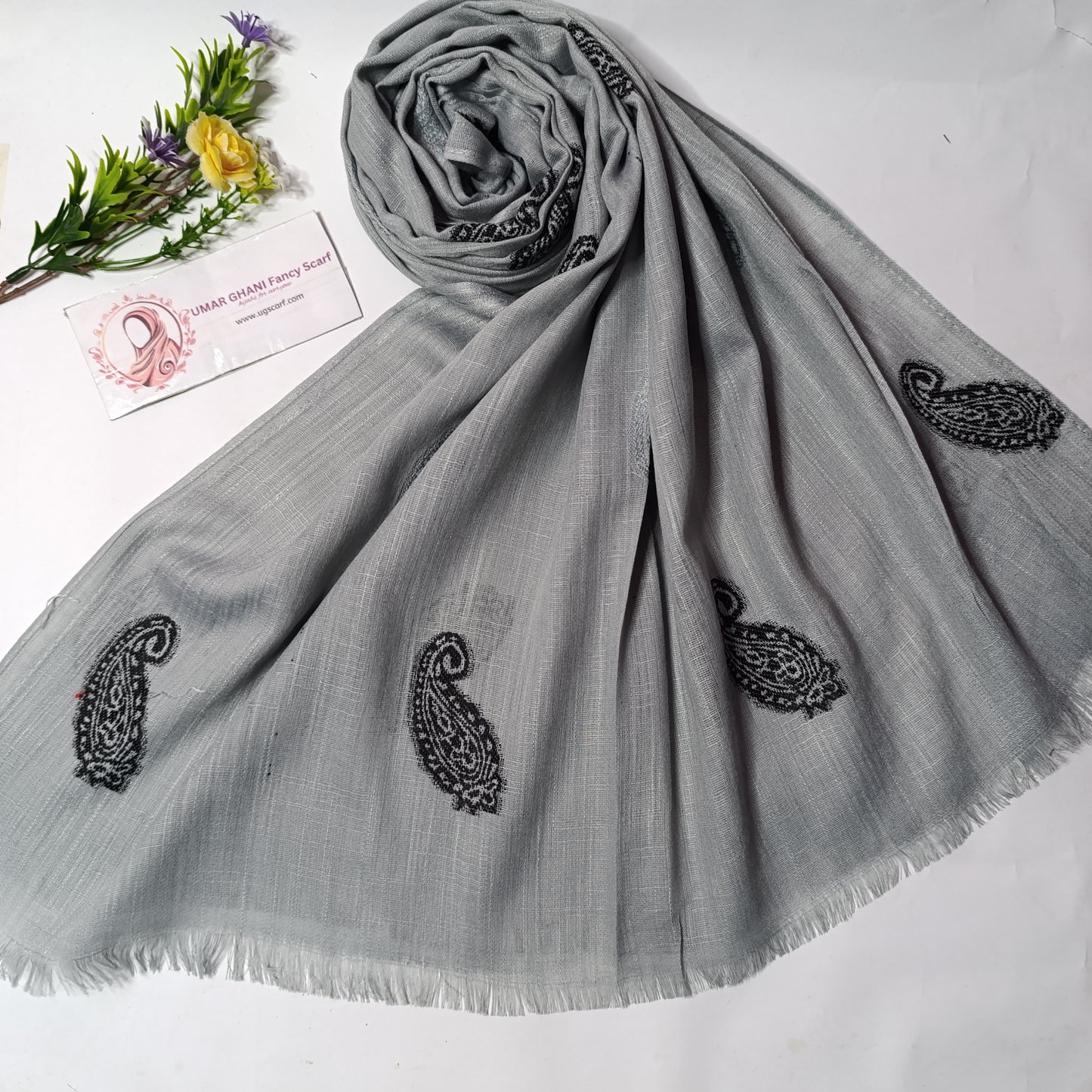 Imported Turkish Plain Fancy Embossed Hijab Scarf