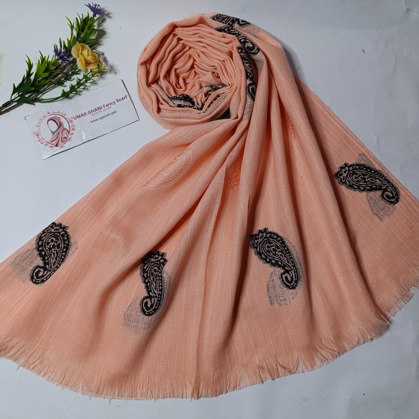 Imported Turkish Plain Fancy Embossed Hijab Scarf