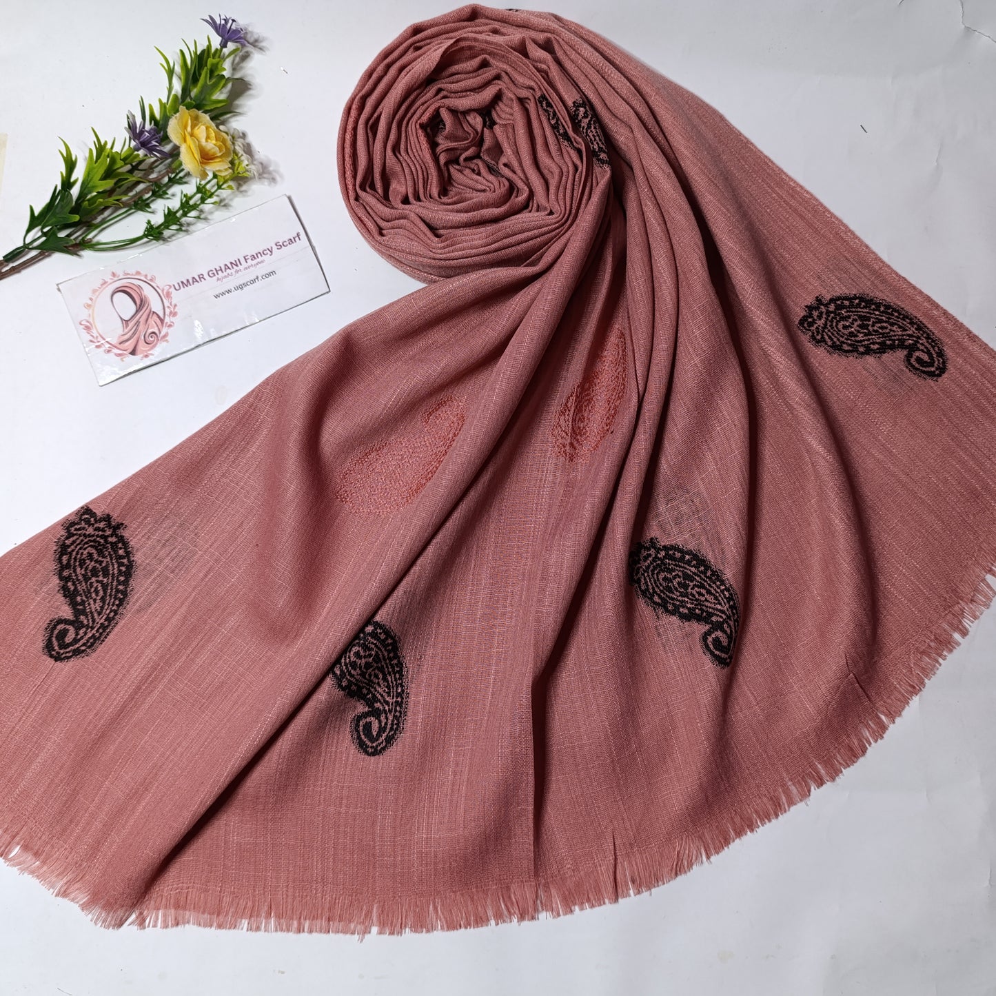 Imported Turkish Plain Fancy Embossed Hijab Scarf