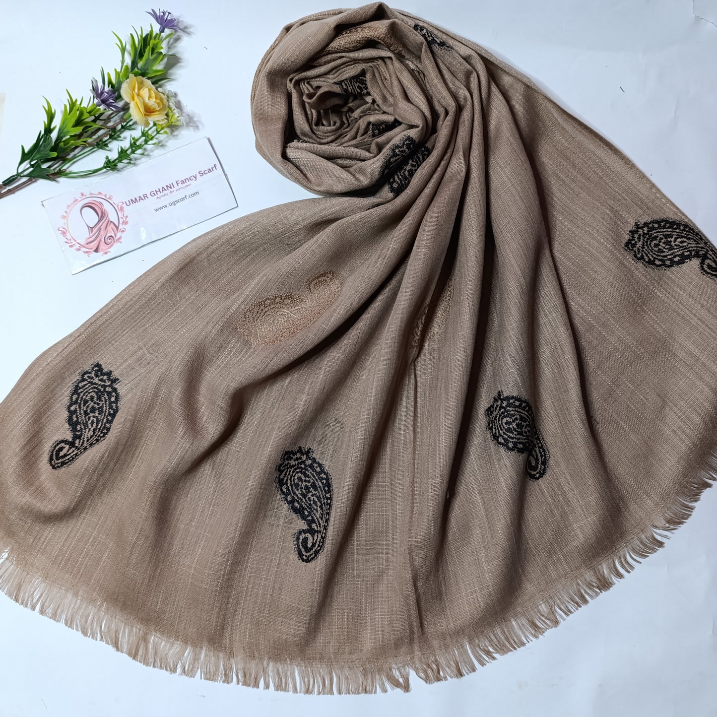 Imported Turkish Plain Fancy Embossed Hijab Scarf