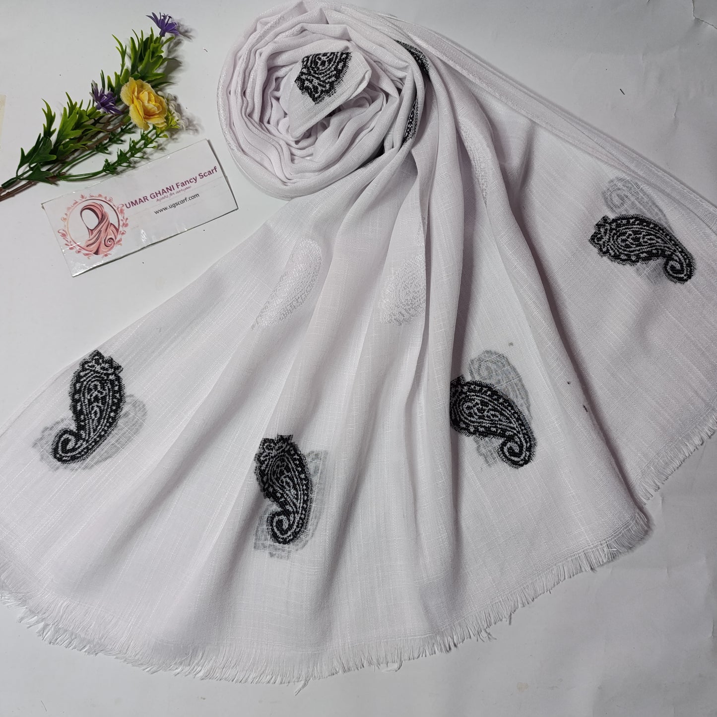 Imported Turkish Plain Fancy Embossed Hijab Scarf