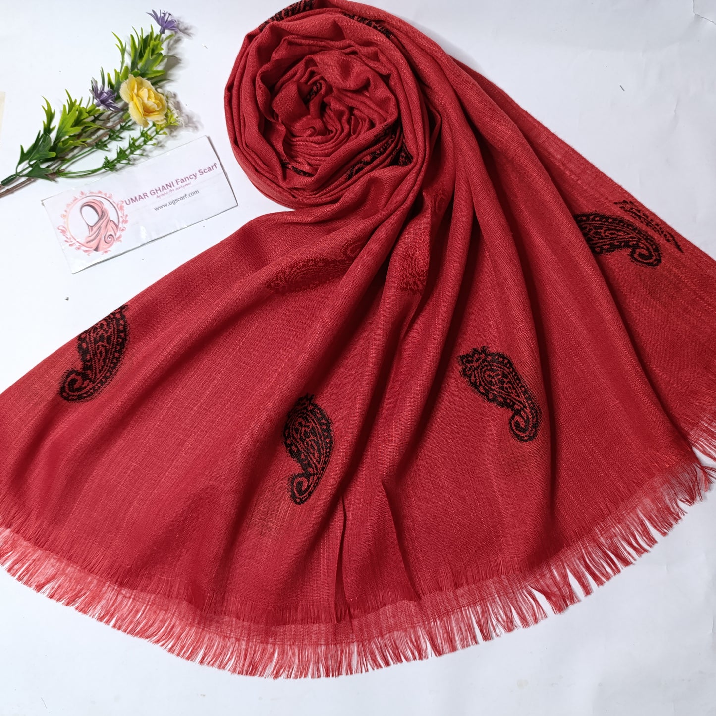 Imported Turkish Plain Fancy Embossed Hijab Scarf