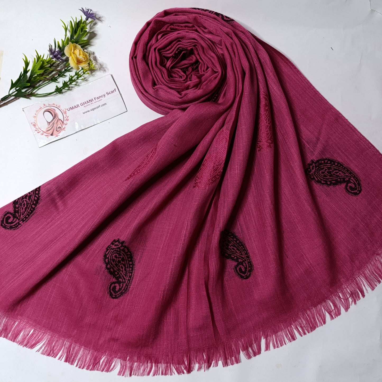 Imported Turkish Plain Fancy Embossed Hijab Scarf