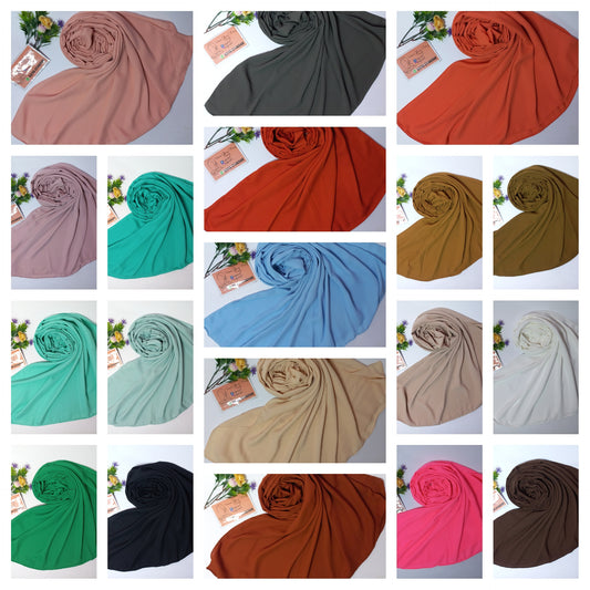 Imported Heavy Quality Plain Chiffon Hijab Scarf